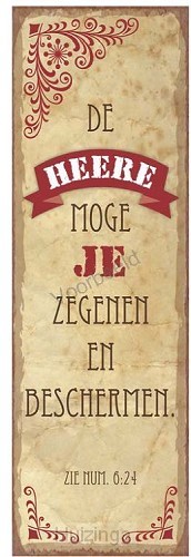 De HEERE moge je zegenen en beschermen