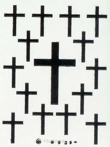 Stickervel kruis 3x15 goud zwart zilver
