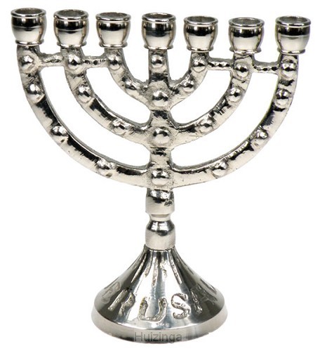 Menorah zilverkleurig 11cm