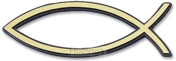 Auto embleem 7cm goud vis