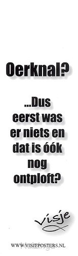 Boekenlegger visje oerknal dus eerst was