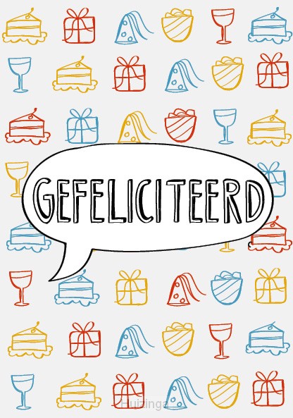 Wenskaart gefeliciteerd