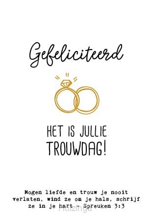 Wenskaart gefeliciteerd jullie trouwdag!