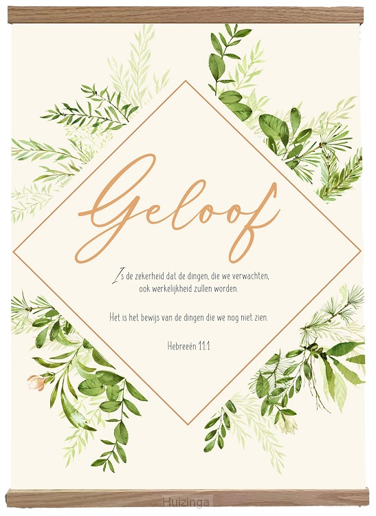 Poster textiel 40x50cm geloof frame