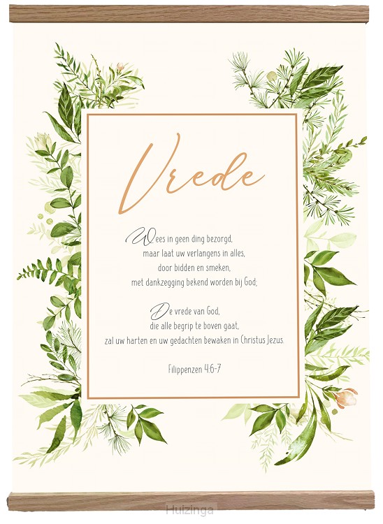 Poster textiel 40x50cm vrede frame