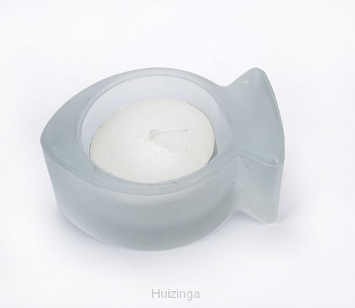 Theelicht vis lichtblauw 6,5cm