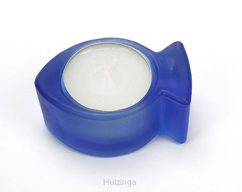Theelicht vis donkerblauw 6,5cm
