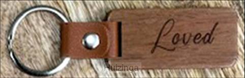 Keyring Wood/Leather Loved