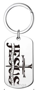 Keyring Metal ID Tag Jesus way truth lif