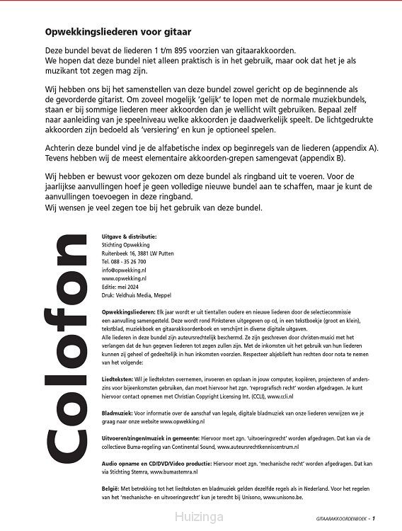 Opwekking 2025 Aanv gitaarakkoorden