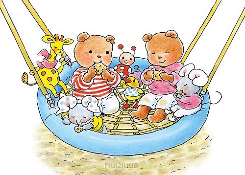 Ansichtkaart 15x10,5 schommel