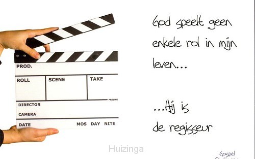Prentbriefkaart God speelt geen enkele r