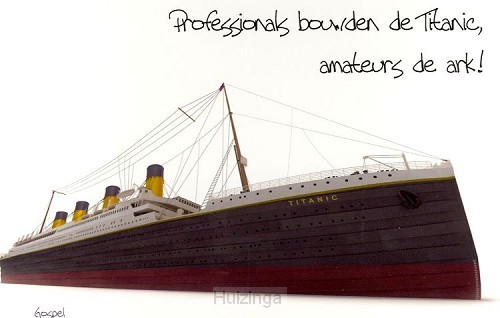 Prentbriefkaart professionals bouwden de