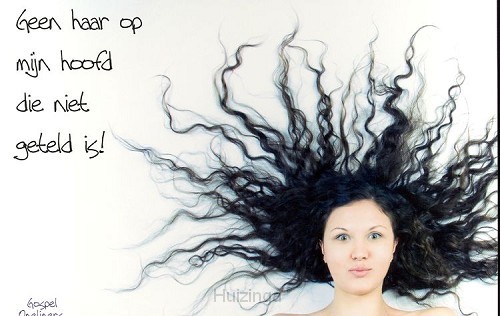 Prentbriefkaart geen haar op mijn hoofd