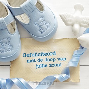 Kaart gefeliciteerd met de doop zoon