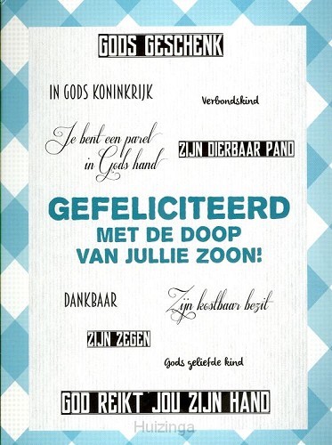 Kaart gefeliciteerd doop jullie zoon