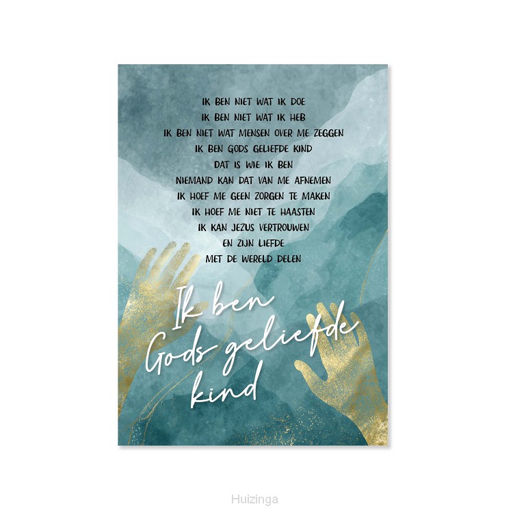 Plexiglas A4 Gods geliefde kind handen