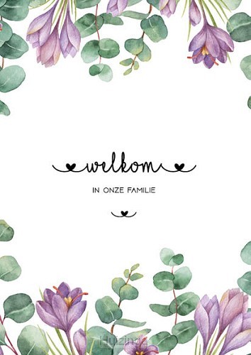 Kaart welkom in onze familie