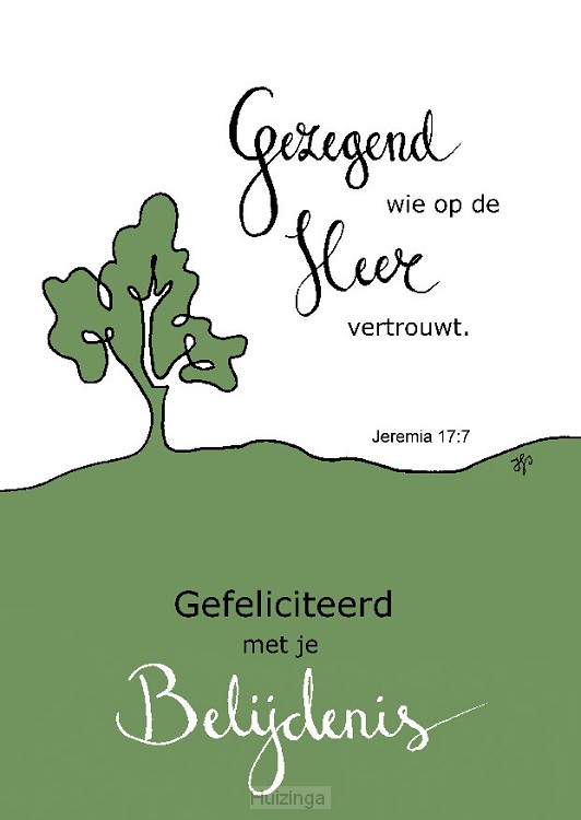 Kaart gefeliciteerd belijdenis