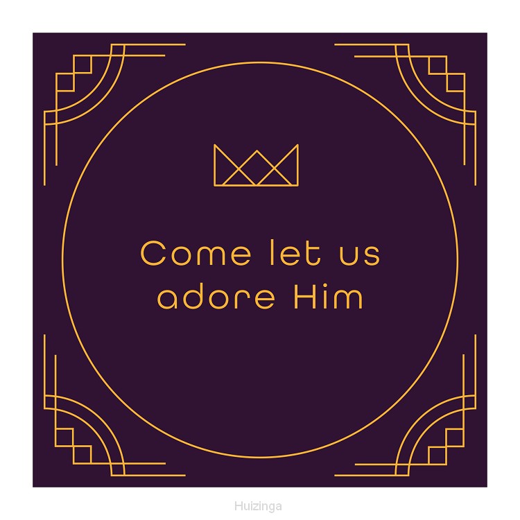 Kerstkaart ''Come let us adore Him''