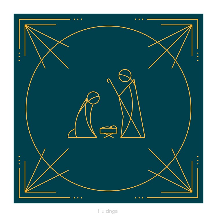 Kerstkaart ''Jozef & Maria'' - zwart