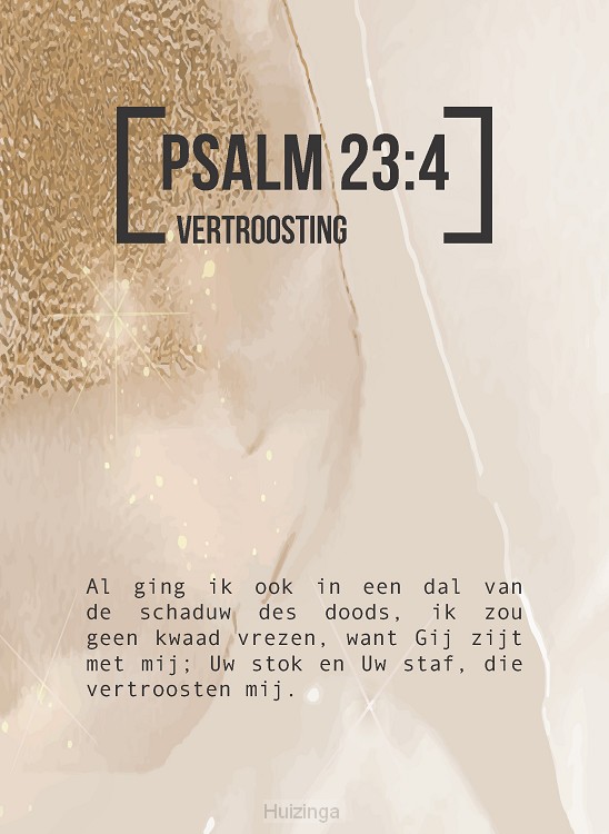 Bijbeltekstkaart psalm 23-4 sv