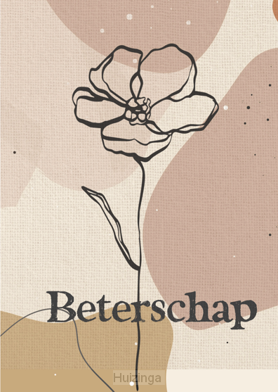 Wenskaart beterschap bloem