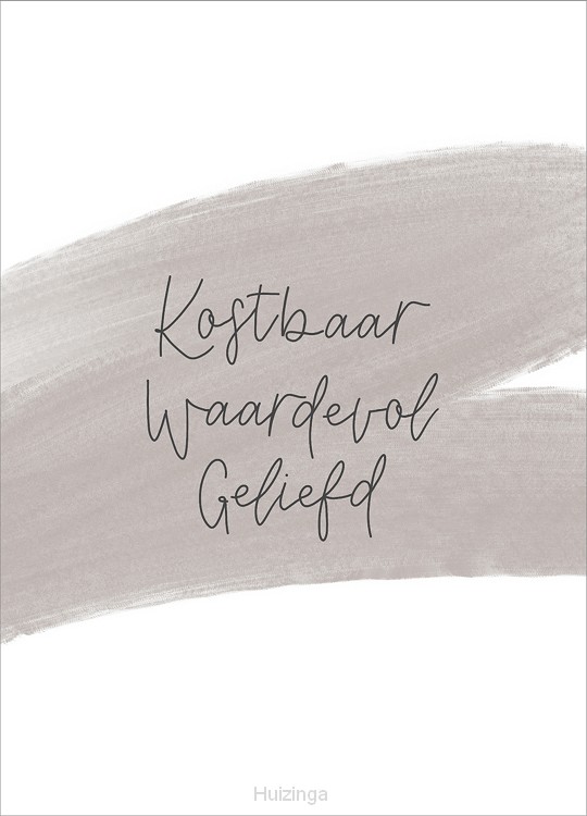 Kaart 'Kostbaar waardevol geliefd'