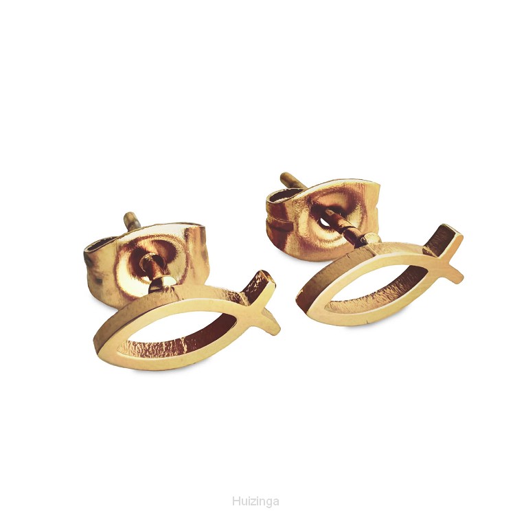 Oorbel knopje visje goud