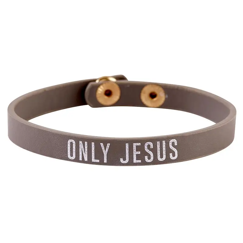 Leather snap bracelet only Jesus