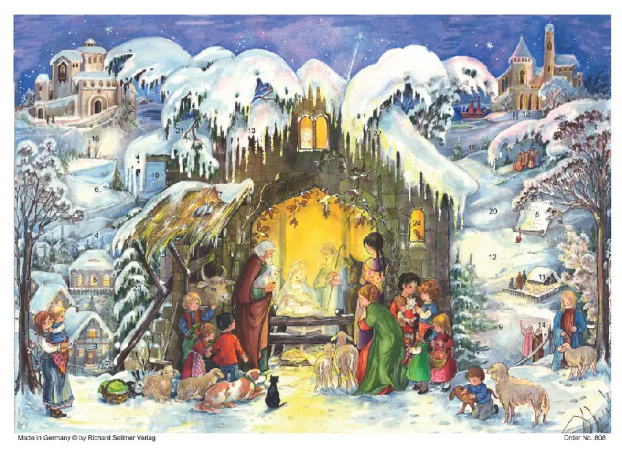 Adventscalendar A4 Nativity/Snow 21x29,7