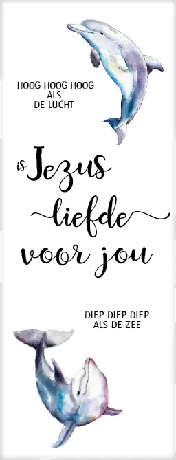 Boekenlegger dolfijn Jezus liefde voor j