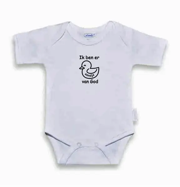 Romper wit/zwart 62-68 eendje van God