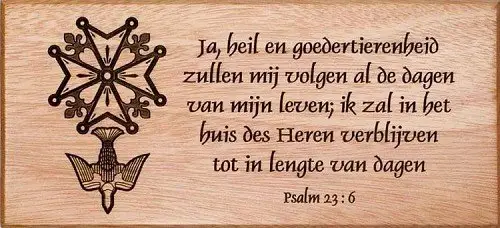 Wandbord 22x10cm ja heil en goedertieren