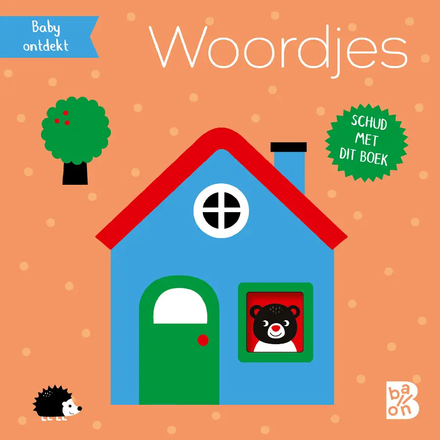 Mini schudboekje met rammelaar woordjes