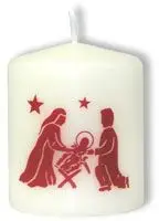 Stompkaarsje 6,5cm Kerststal