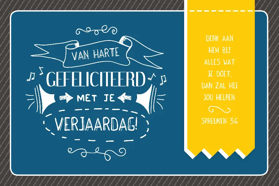 Ansichtkaart gefeliciteerd tienerjongen