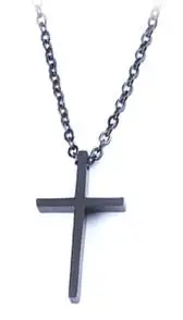Necklace Cross Black stainless steel