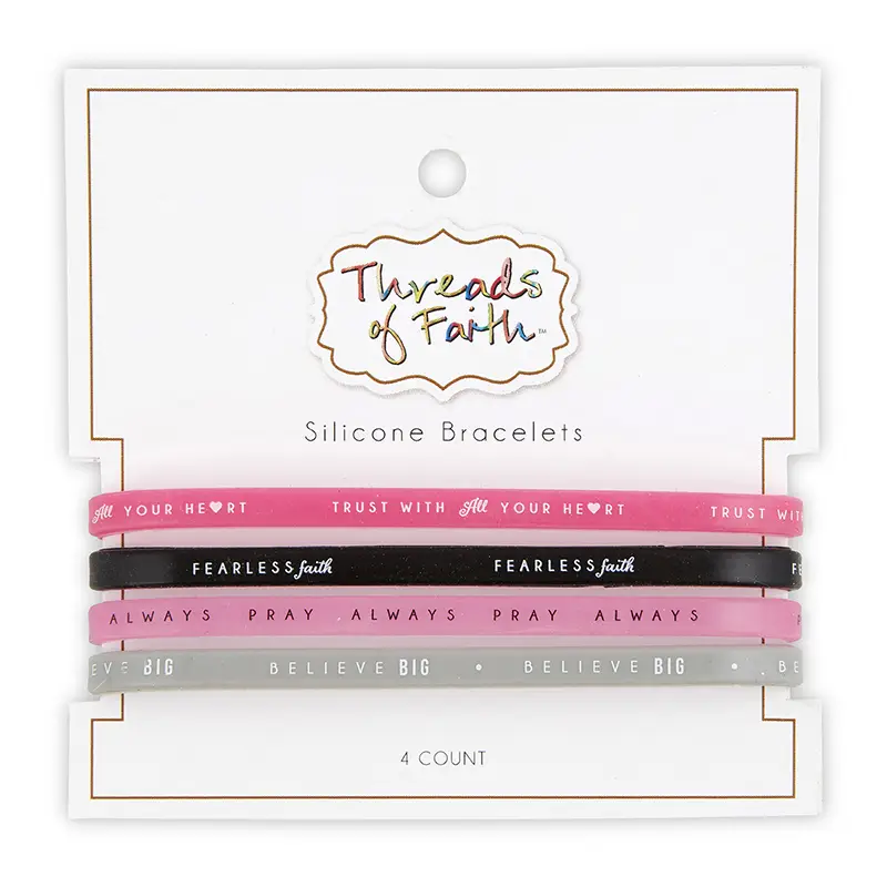 Silicone bracelets trust fearless pray b
