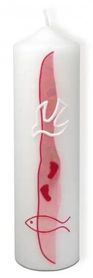 Doopkaars   Roze Duif 22cm