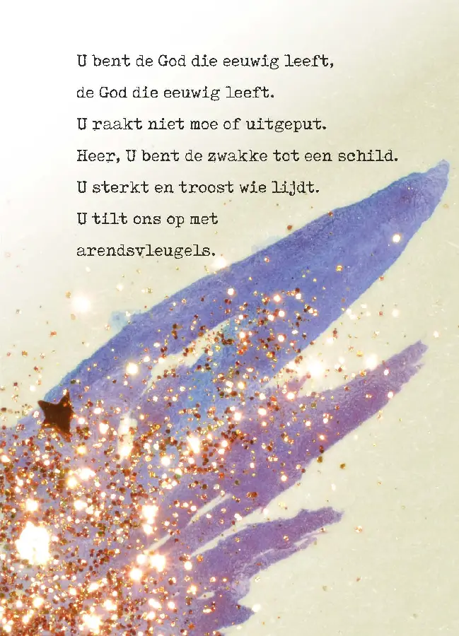 Wenskaart U bent de God die eeuwig leeft