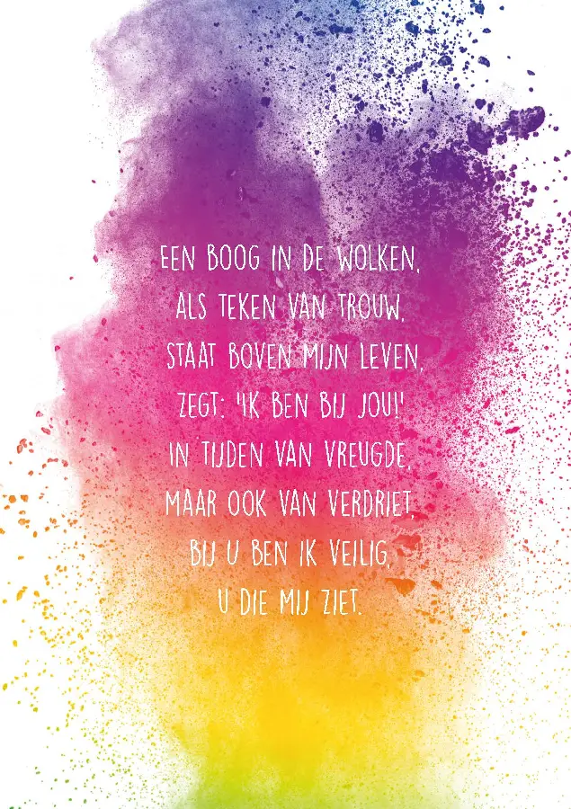 Wenskaart Een boog in de wolken