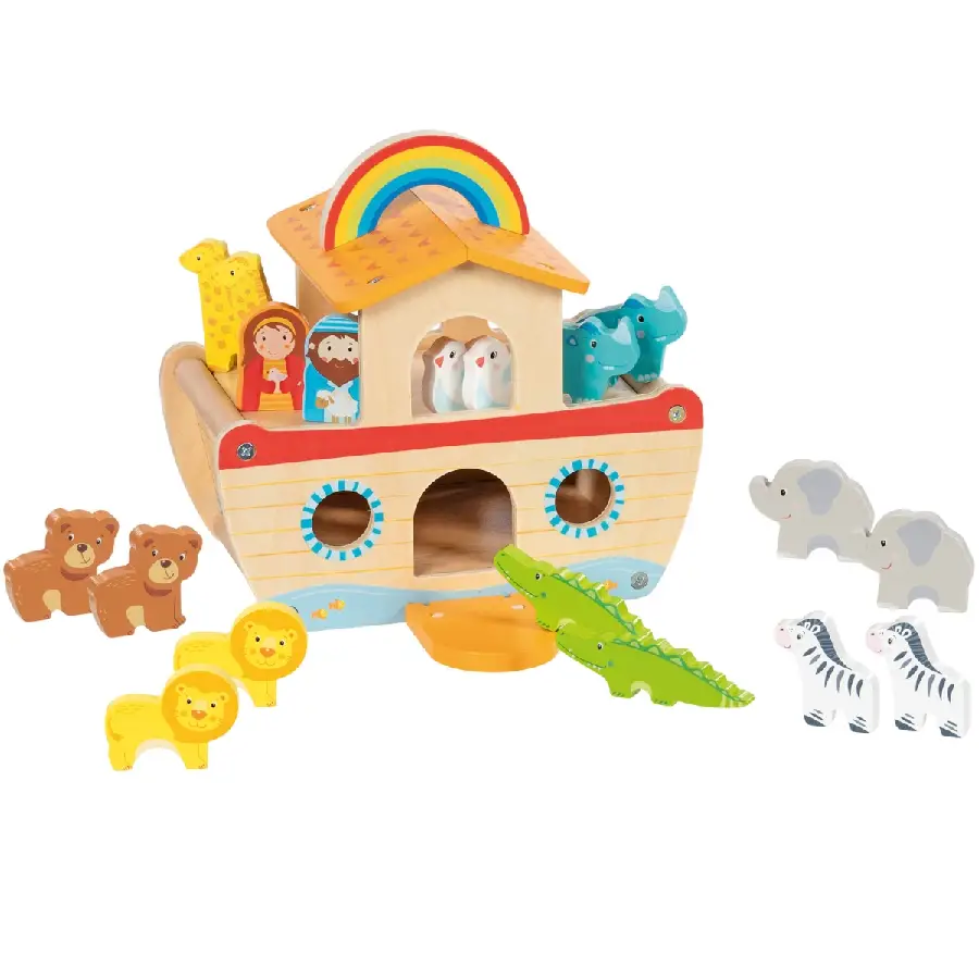 Houten Speel Ark van Noach 22x13x20cm