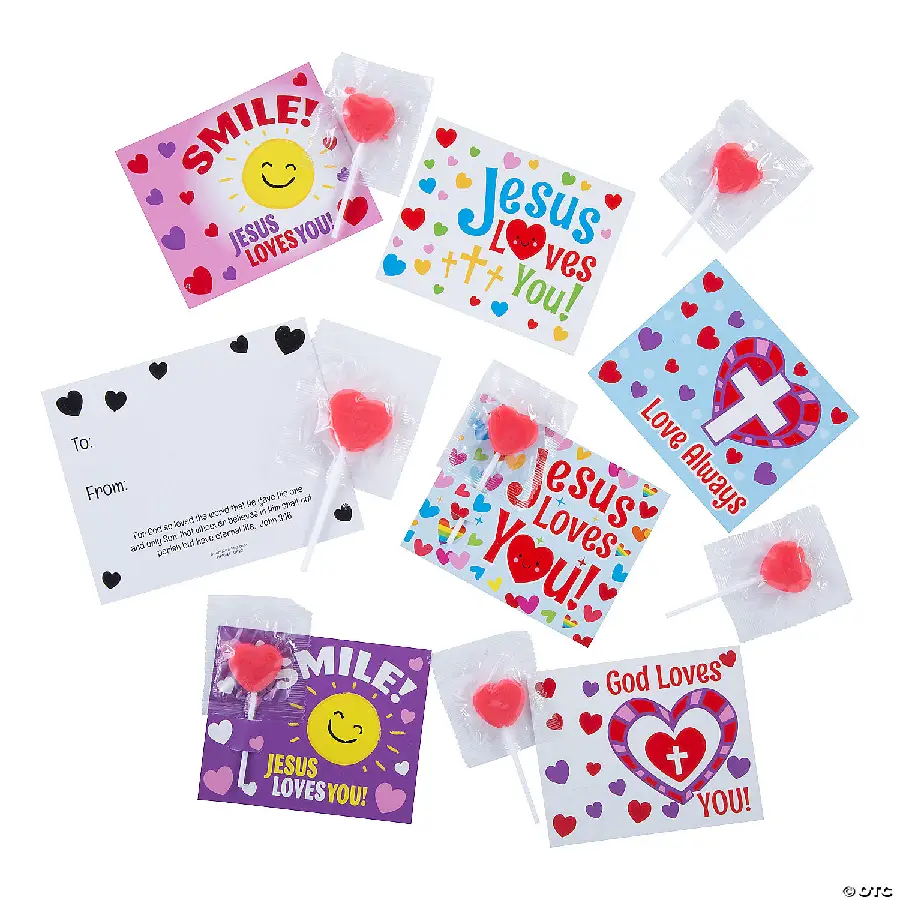 Lollipops with religious card