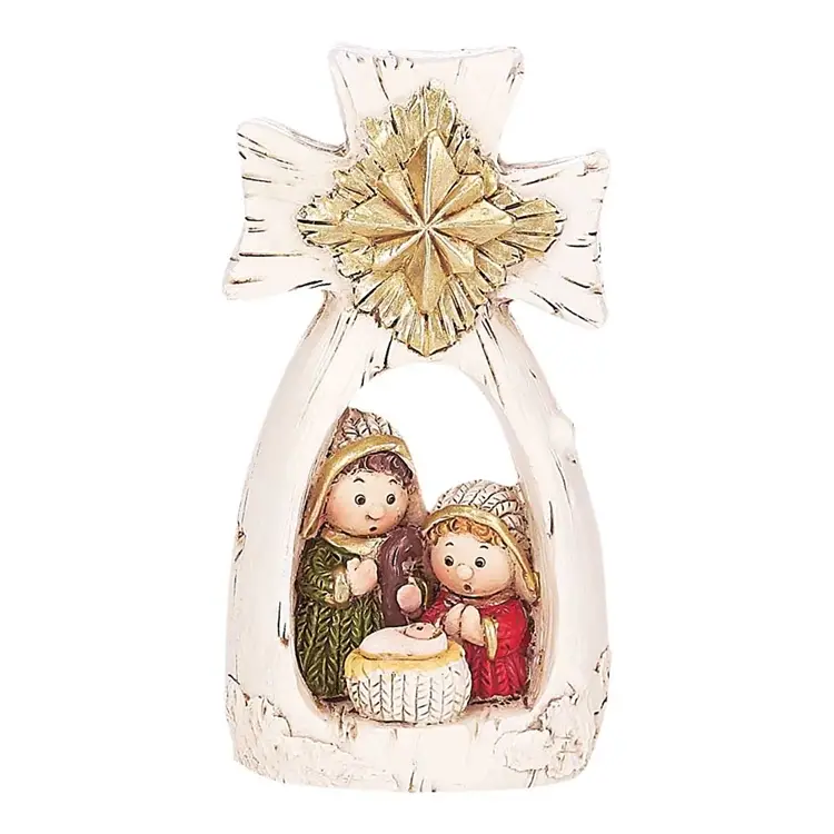 Cross with holy family 8,9cm